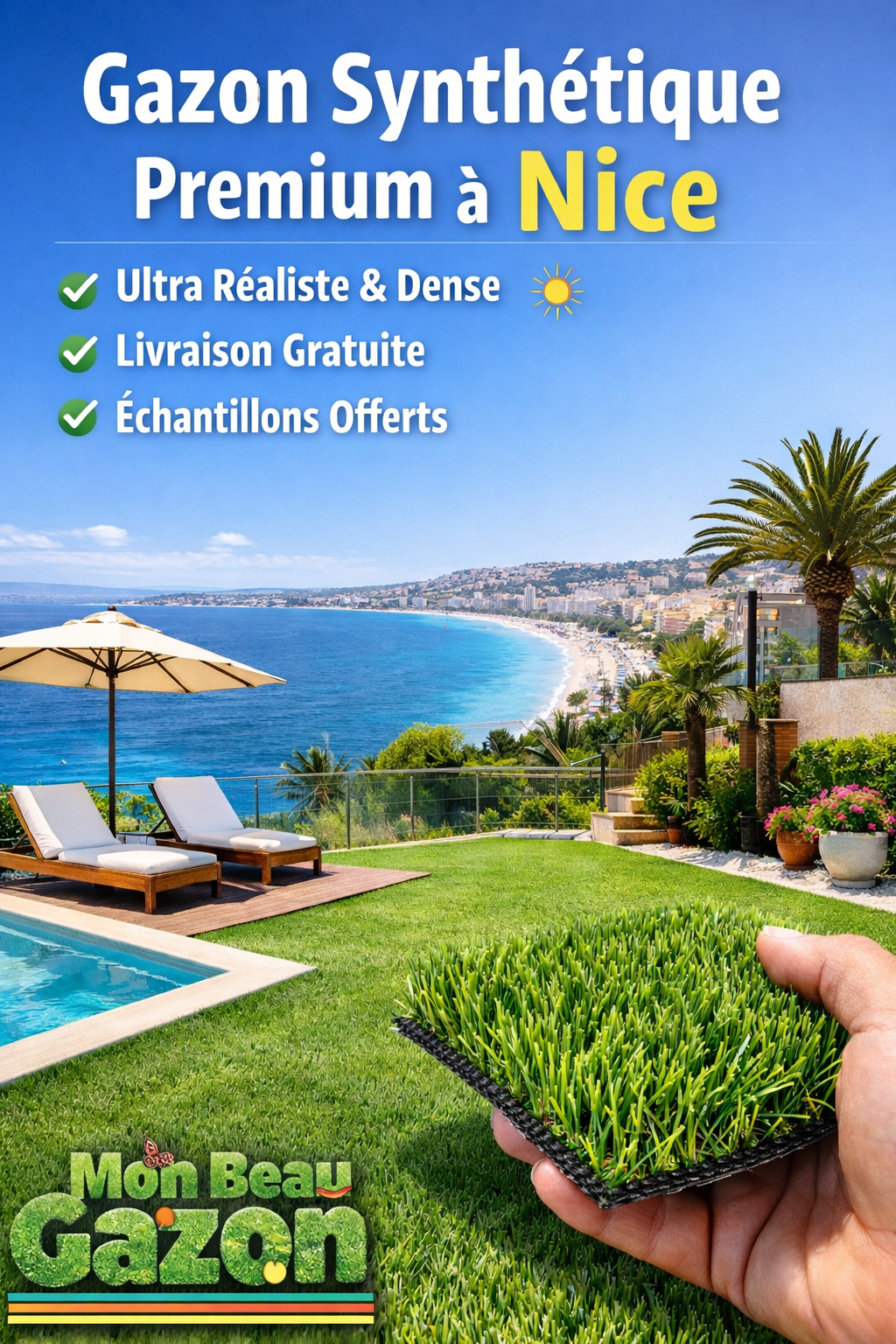 Gazon synthétique premium à nice – Qualité professionnelle | Mon Beau Gazon